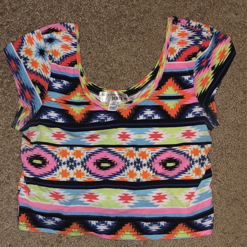 Tribal Print Crop Top